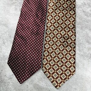 TODAY'S MAN Silk Ties Set Mens One Size Multicolor Geometric Made In Italy 3.75"